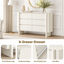 AMBER 6 Drawer Chest of Drawers and Bedside Table Dresser Storage Lowboy Cabinet White for Bedroom