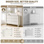 AMBER 6 Drawer Chest of Drawers and 2 Bedside Tables Dresser Storage Lowboy Cabinet White for Bedroom