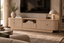 Artiss 220cm TV Unit Rounded Edge Slide Side Cabinet Door Pine
