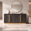 Wide Sideboard - Black and Brass