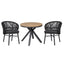 90cm Round Charcoal Outdoor Dining Table - Natural