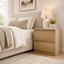 Belmont Light Oak Handleless Bedside Table | 2 Drawer Dresser Modern Nightstand