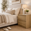 Belmont Light Oak Handleless Bedside Table | 2 Drawer Dresser Modern Nightstand