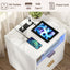 CLAYTON White Bedside Table Set of 2 with USB Charging Station for Bedroom Living Room
