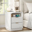 CLAYTON White Bedside Table with USB Charging Station for Bedroom Living Room Office