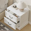 Hampton Vintage White Bedside Table Set of 2 - Elegant 2-Drawer Nightstands & Side Tables