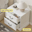 Hampton Vintage White Bedside Table Set of 2 - Elegant 2-Drawer Nightstands & Side Tables