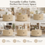Fluted Round Coffee Table and End Table with Sliding Tambour Door | Modern Living Room Bundles