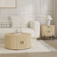 Fluted Round Coffee Table and End Table with Sliding Tambour Door | Modern Living Room Bundles