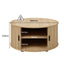 Fluted Round Coffee Table and End Table with Sliding Tambour Door | Modern Living Room Bundles