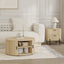 Fluted Round Coffee Table and End Table with Sliding Tambour Door | Modern Living Room Bundles
