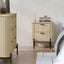 Fluted Bedside Table Set of 2 | 2 Drawer Dresser Modern Nightstand