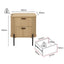 Fluted Bedside Table Set of 2 | 2 Drawer Dresser Modern Nightstand