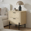 Fluted Bedside Table | 2 Drawer Dresser Modern Nightstand