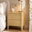 Light Oak Bedside Table with Gallery Top - Scandi Bedroom Storage