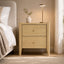 Light Oak Bedside Table with Gallery Top - Scandi Bedroom Storage