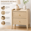Light Oak Bedside Table with Gallery Top Set of 2 - Scandi Bedroom Storage