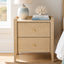 Light Oak Bedside Table with Gallery Top Set of 2 - Scandi Bedroom Storage