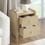 Light Oak Bedside Table with Gallery Top Set of 2 - Scandi Bedroom Storage