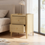 Light Oak Bedside Table with Gallery Top - Scandi Bedroom Storage