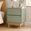 Green Bedside Table 2 Drawer Dresser Modern Storage Cabinet Bedroom Living Room