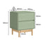 Green Bedside Tables Set of 2 Tables - 2 Drawer Nightstand Pair