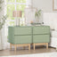 Green Bedside Tables Set of 2 Tables - 2 Drawer Nightstand Pair