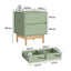 Green Bedside Tables Set of 2 Tables - 2 Drawer Nightstand Pair