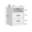 White Bedside Table 2 Drawer with Cable Hole Storage Nightstand