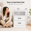 White Bedside Table 2 Drawer with Cable Hole Storage Nightstand