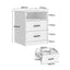 White Bedside Table 2 Drawer with Cable Hole Storage Nightstand