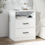 White 2 Drawer Bedside Table Set of 2 with Cable Hole Storage End Side Table for Bedroom Living