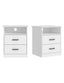 White File Cabinet with Drawers Set of 2 Compact Under Desk Office Storage Furniture