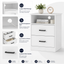 White File Cabinet with Drawers Set of 2 Compact Under Desk Office Storage Furniture
