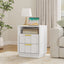 Opera White Bedside Table with Charging Station - Modern Smart Nightstand