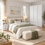 Noosa 3 Door 2 Drawer Wardrobe with White 2 Drawer Bedside Table Set of 2