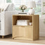 Natural Oak Bedside Table Set of 2 with Curved Front Drawer & Open Display Shelf