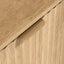 Natural Oak Bedside Table Set of 2 with Curved Front Drawer & Open Display Shelf