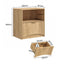 Natural Oak Bedside Table with Curved Front Drawer & Open Display Shelf