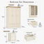Cream White 3-Door Wardrobe and 2 Arch Drawer Bedside Tables Bedroom Furniture | Coastal Hamptons Full Bedroom Storage Set