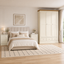 Cream White 3-Door Wardrobe and 2 Arch Drawer Bedside Tables Bedroom Furniture | Coastal Hamptons Full Bedroom Storage Set