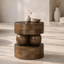 40cm Round Side Table - Walnut