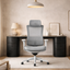 Mesh Office Chair - Light Grey with Headrest