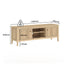 LINDLEY TV Entertainment Unit with 2 Doors Storage TV Cabinet with Open Shelves 140CM