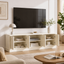 Cranfield Pearl White TV Entertainment Unit - 4 Door Scandi Cabinet