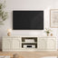 Cranfield Pearl White TV Entertainment Unit - 4 Door Scandi Cabinet