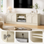 Cranfield Pearl White TV Entertainment Unit - 4 Door Scandi Cabinet