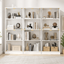 Aurora Display Cabinet Set of 3 Storage LED Light 4 - Tier Shelves Bookcase Stand Rack White