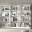 Aurora Display Cabinet Set of 3 Storage LED Light 4 - Tier Shelves Bookcase Stand Rack White