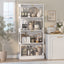 Aurora Display Cabinet Set of 3 Storage LED Light 4 - Tier Shelves Bookcase Stand Rack White